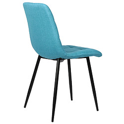 Avis Decoshop26 Lot de 2 chaises de salle à manger en tissu bleu turquoise pieds métal noir mat style moderne CDS101111