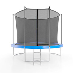 Jump4Fun Trampoline de jardin ø 305 cm- 10FT- Filet intérieur, Matelas de protection et Echelle