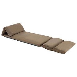 vidaXL Chaise pliable de sol Taupe Microfibre