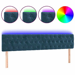 Maison Chic Tête de lit scandinave à LED,meuble de chambre Bleu foncé 180x7x78/88 cm Velours -MN67220