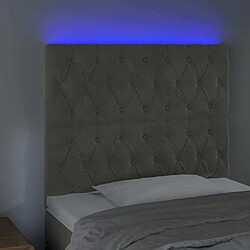 Avis Maison Chic Tête de lit scandinave à LED,meuble de chambre Gris clair 100x7x118/128 cm Velours -MN68525