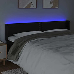 Avis Maison Chic Tête de lit scandinave à LED,meuble de chambre Noir 163x16x78/88 cm Similicuir -MN26447