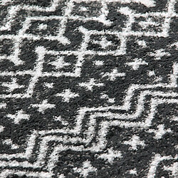 Acheter Thedecofactory VENISE - Tapis toucher laineux imprimé motifs ethniques noir 133x190