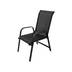 Habitat Et Jardin Lot de 2 fauteuils de jardin Porto alu/textilène - Noir