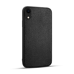 Wewoo Housse Coque Etui de protection en TPU cuir PU pour iPhone XR Litchi Noir