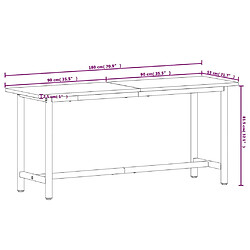 vidaXL Établi 180x55x81,5 cm bois massif de hêtre et métal pas cher