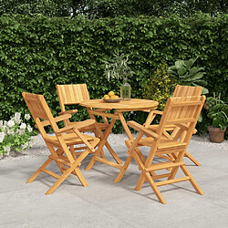 Salle à dîner de jardin 5 pcs,Table et chaise à manger Bois de teck massif -MN11175