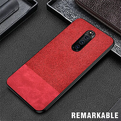 Wewoo Coque Rigide Housse de protection en tissu PU épissage antichoc pour Sony Xperia 1 rouge