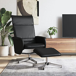 vidaXL Fauteuil inclinable avec repose-pied noir similicuir