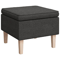 vidaXL Tabouret avec pieds en bois Gris foncé Tissu