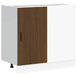 vidaXL Meuble bas du lavabo chêne marron bois d'ingénierie