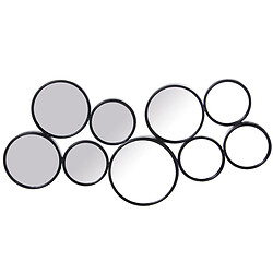 Miroir mural Alexandra House Living Noir Métal Cercles 7 x 87 x 47 cm Rond