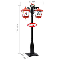 vidaXL Lampadaire de Noël avec Père Noël Noir et rouge 81x40x188cm PVC pas cher