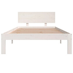 Acheter Maison Chic Lit adulte - Lit simple Cadre de lit,Structure du lit Contemporain Blanc Bois de pin massif 100x200 cm -MN54357