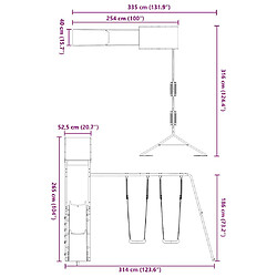 vidaXL Aire de jeux d'extérieur bois de pin imprégné pas cher