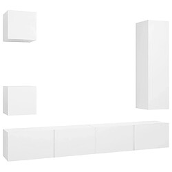 vidaXL Ensemble de meubles TV 5 pcs Blanc Bois d'ingénierie