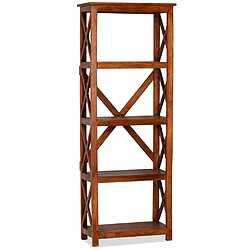 Helloshop26 Étagère armoire meuble design bibliothèque bois massif d'acacia 160 cm 2702033/2