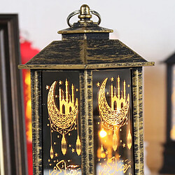 Acheter Ramadan Eid Al-Fitr Décoration Crescent Moon Star Lantern LED Lumières Bronze L