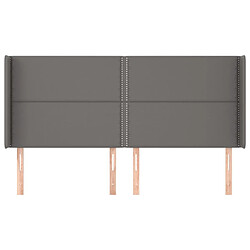 Avis Maison Chic Tête de lit moderne avec oreilles pour chambre - Décoration de lit Gris 203x16x118/128 cm Similicuir -MN30329