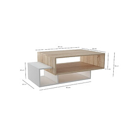 Avis EPIKASA Table Basse Elisa, Sonoma, Panneau d'Aggloméré Mélaminé, 100x60x35 cm