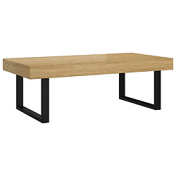 vidaXL Table basse Marron clair et noir 120x60x40 cm MDF et fer