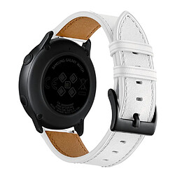 Bracelet en cuir véritable blanc pour votre Samsung Galaxy Watch Active1/Active2 40mm/44mm