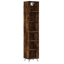 vidaXL Buffet haut Chêne fumé 34,5x32,5x180 cm Bois d'ingénierie