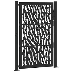 vidaXL Portail de jardin noir 105x155 cm acier conception de tracés