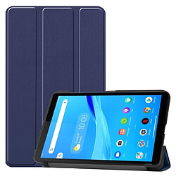 Etui en PU peau de litch avec support tri-pliure bleu pour votre Lenovo Tab M7 TB-7305