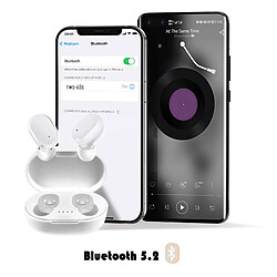 Acheter Avizar Écouteurs Bluetooth 5.2 avec Étui de Charge Autonomie 12 Heures Son Clair Blanc