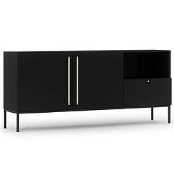 Bestmobilier Felicia - buffet bas - noir - 180 cm