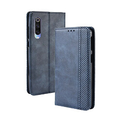 Wewoo Housse Coque Étui en cuir à boucle magnétique avec rétro pour Crazy Horse Texture Xiaomi Mi CC9 / édition Meitu de Xiaomi Mi CC9mtavec support et fentes cartes et cadre photo Bleu