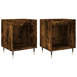 Maison Chic Lot de 2 Tables de chevet - Tables de Nuit chêne fumé 40x35x50 cm bois ingénierie