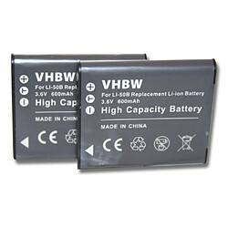 vhbw 2x batterie compatible avec Casio D-750, D-755, D-760, SP-815UZ, SZ-12, SZ-31MR iHS, VR-340 appareil photo DSLR (600mAh, 3,6V, Li-Ion)