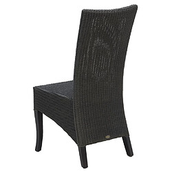 Aubry Gaspard Chaise en loom noir et acajou Adlon.