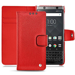 Housse cuir Blackberry Keyone - Rabat portefeuille - Tomate ( Pantone #a61715 ) - NOREVE