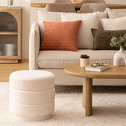 Atmosphera, Createur D'Interieur Pouf en bouclette KEMI - Blanc