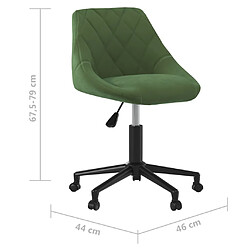 vidaXL Chaise pivotante de salle à manger Vert foncé Velours pas cher