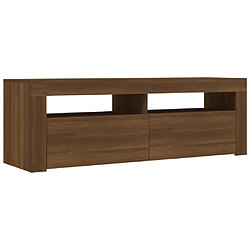 Avis Maison Chic Meubles TV avec lumières LED - Banc TV pour salon chêne marron 120x35x40 cm -MN16981