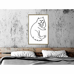 Paris Prix Affiche Murale Encadrée Fluffy Rest 40 x 60 cm Or