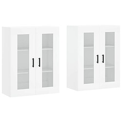 Maison Chic Lot de 2 Armoires murales,Meuble de Rangement,Armoire Suspendue blanc bois d'ingénierie -MN65839