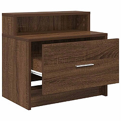 Acheter vidaXL Tables de chevet avec tiroir 2 pcs chêne marron 51x31x47 cm