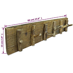 Acheter vidaXL Porte-manteau bois de récupération mélangé 60x15 cm