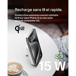 SANAG Boostcharge Pro Batterie Externe Sans Fil 8 000 Mah Avec Qi2 (Chargeur Portable Compatible Magsafe, Support Intégré, Pour Iphone 16, 16 Plus, 16 Pro, 16 Pro , Iphone 15, Etc., Blanche)