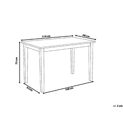 Avis Beliani Table à manger en marron - blanc 114 x 68 cm GEORGIA