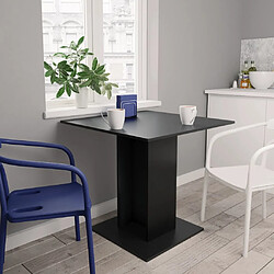 Maison Chic Table de salle à manger,Table à dîner Noir 80 x 80 x 75 cm Aggloméré -GKD36952