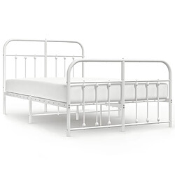 Maison Chic Lit adulte - Lit simple Cadre de lit métal avec tête de lit/pied de lit,Structure du lit Contemporain pour chambre blanc 120x200cm -MN16667