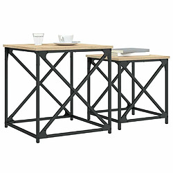 Acheter Maison Chic Lot de 2 Tables basses gigognes pour salon | Table à café chêne sonoma bois d'ingénierie -GKD82153