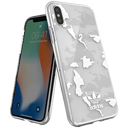 Adidas Coque pour iPhone X et XS Silicone Gel Design Fin Blanc