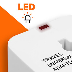 Avis Adaptateur Prise Universel EU / USA / UK / AUS Voyant LED Max Excell Blanc